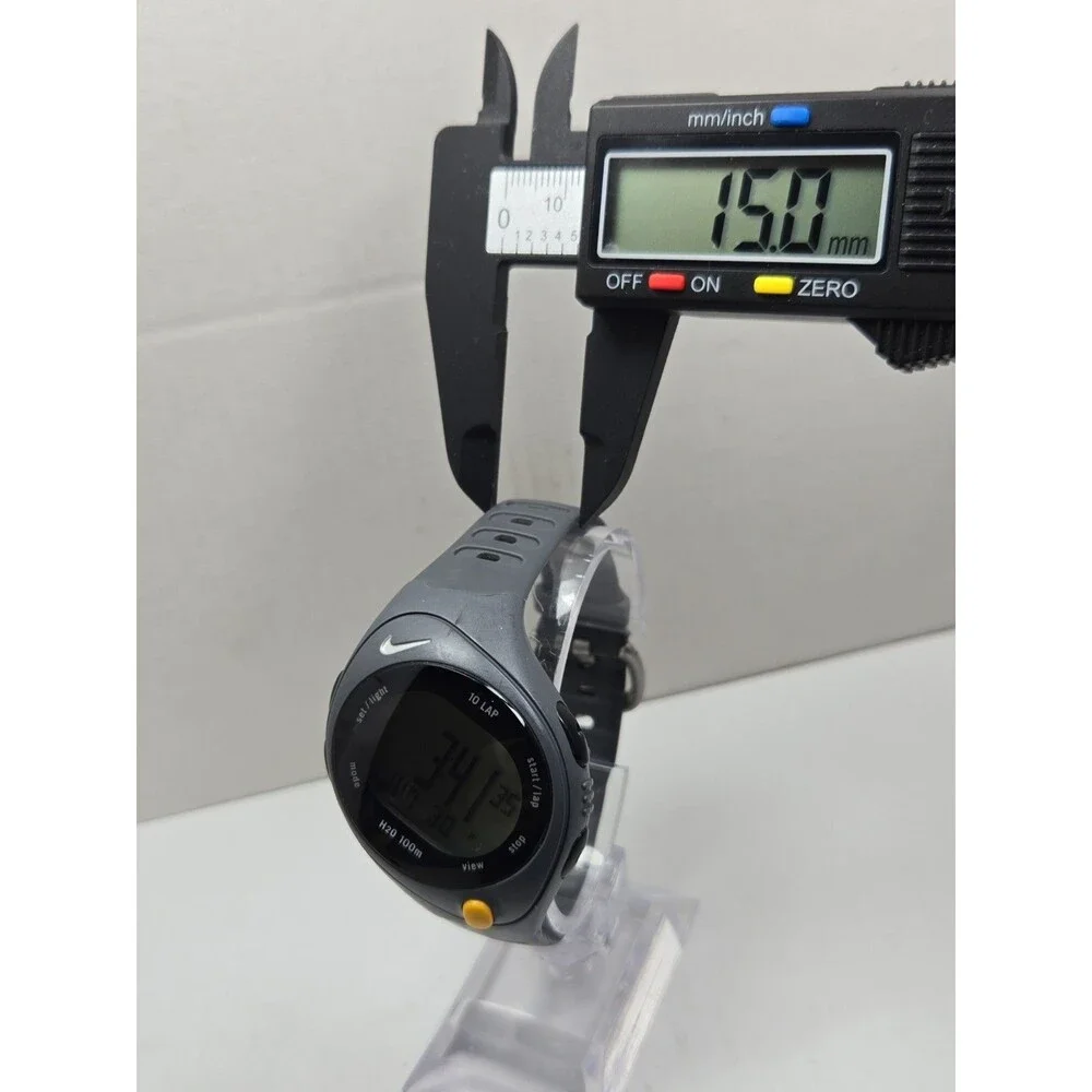 Nike Bowerman WR0080 Triax 10 Lap Digital Mens Watch 100M Gray Y2K New Battery